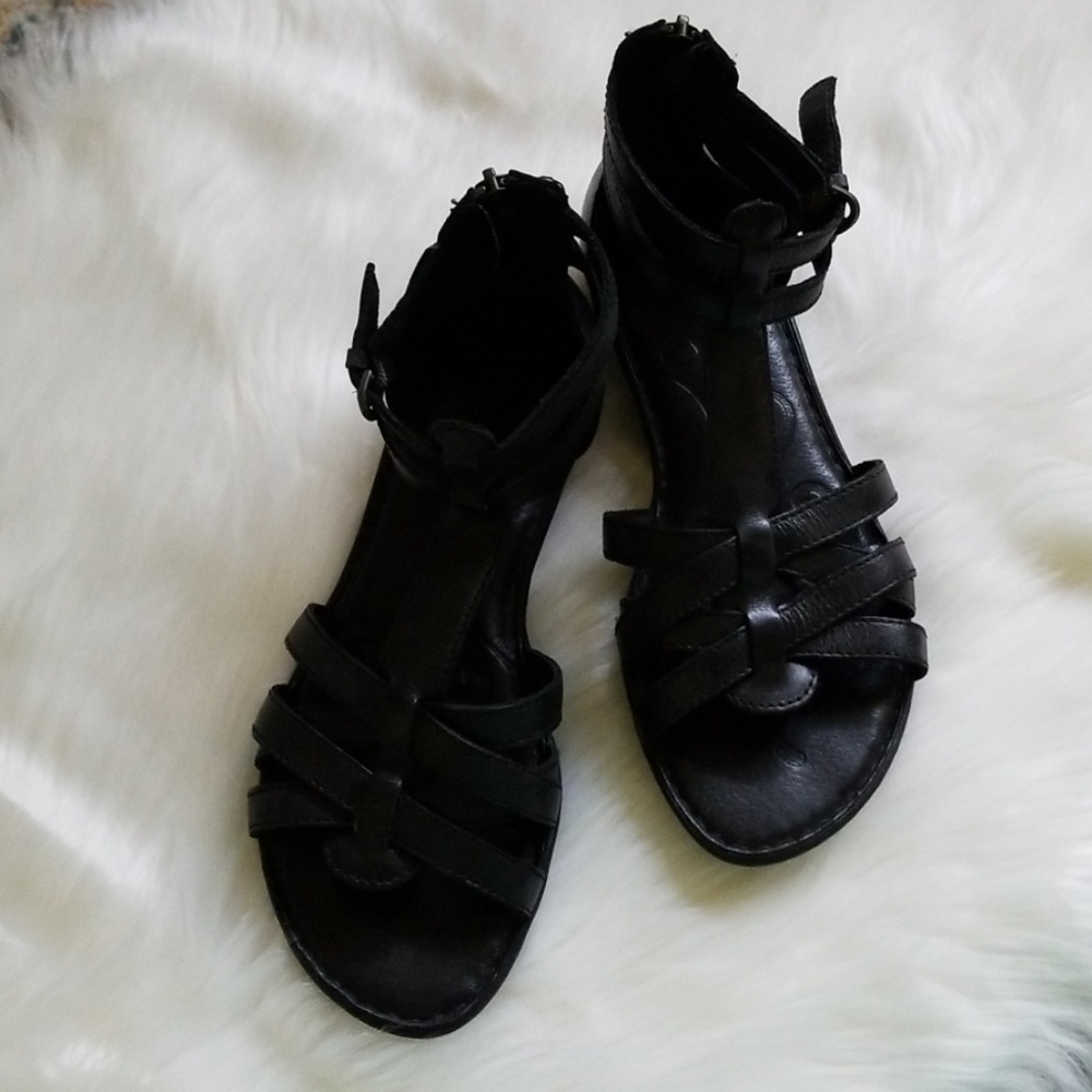 Black Strappy Born Sandals